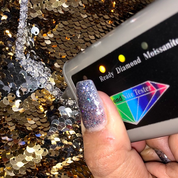 10k white gold Vermeil Genuine REAL diamond women’s tennis chain Stunning Gift! - Picture 4 of 11